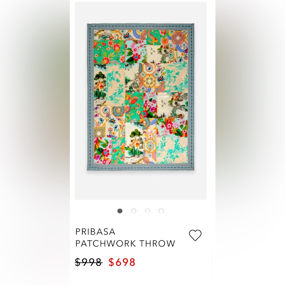 Pribasa patchwork silk throw blanket